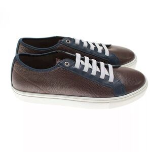 Pastori Julius Slip-On Leather Sneakers Brown / Blue